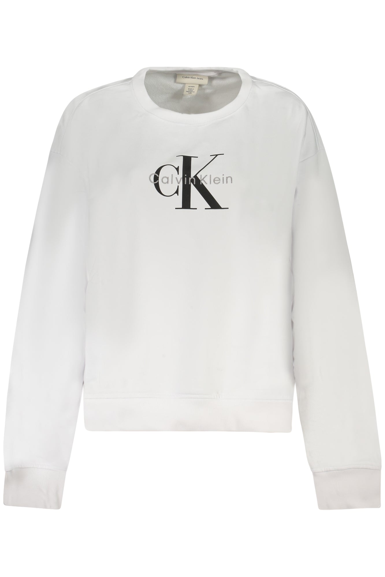 CALVIN KLEIN Sweatshirt Damen Grau – Gebürstet, Rundhalsausschnitt | soulluna Weiß