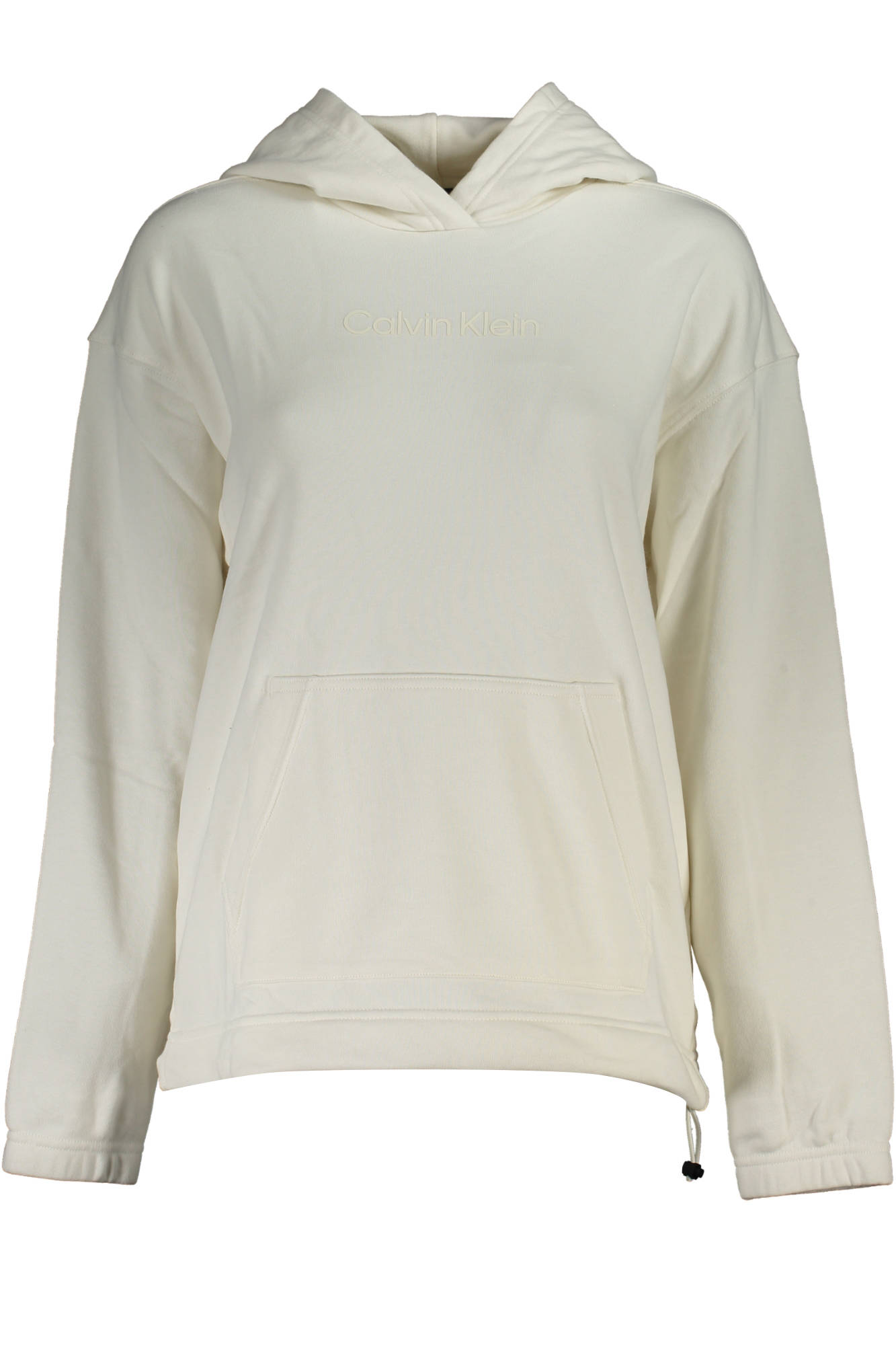 CALVIN KLEIN Damen Sweatshirt Weiß – Kapuzenpullover mit Logo für Freizeit Weiß Hauptbild