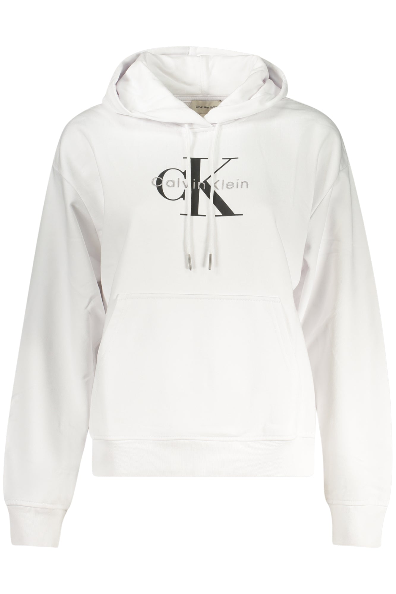 CALVIN KLEIN Damen-Sweatshirt mit Reißverschluss – Weißes Kapuzen-Sweatshirt für Damen Weiß