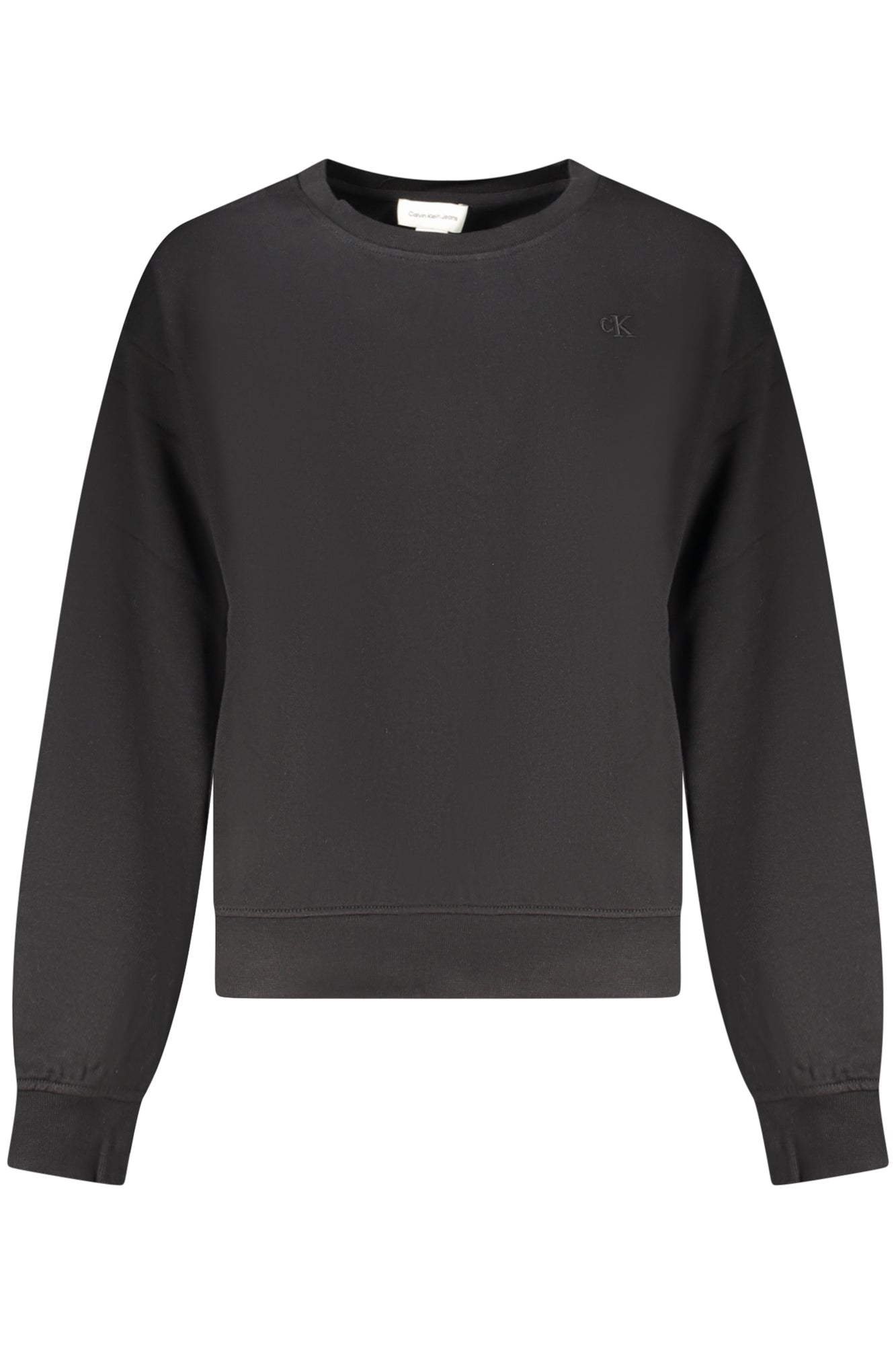 CALVIN KLEIN Damen-Sweatshirt mit Reißverschluss – Schwarz | Gebürstet & Logo Schwarz Hauptbild
