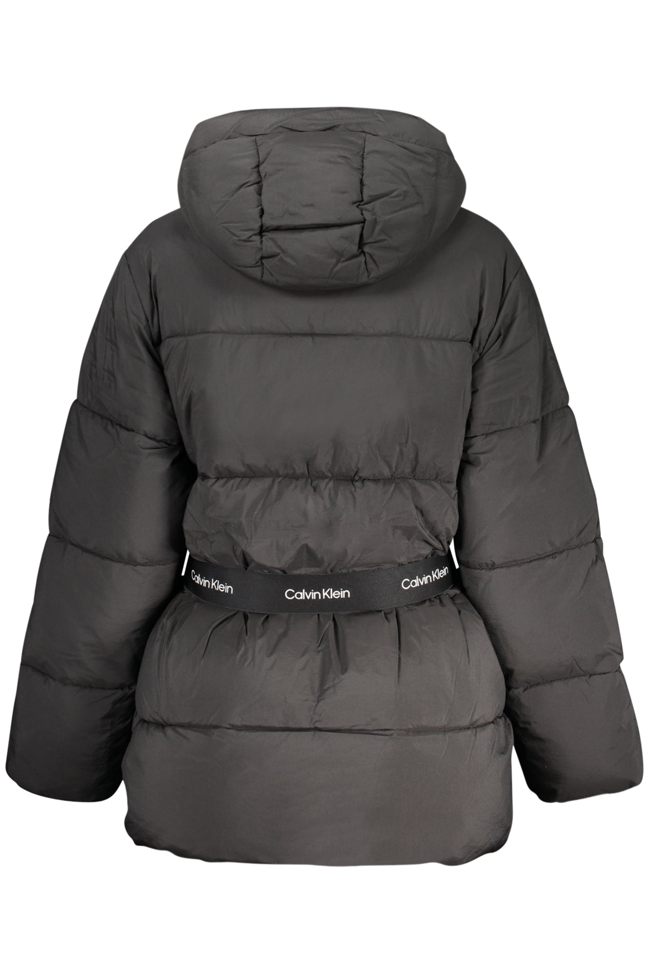 CALVIN KLEIN Damen Jacke – mit Kapuze, mit Taschen Schwarz
