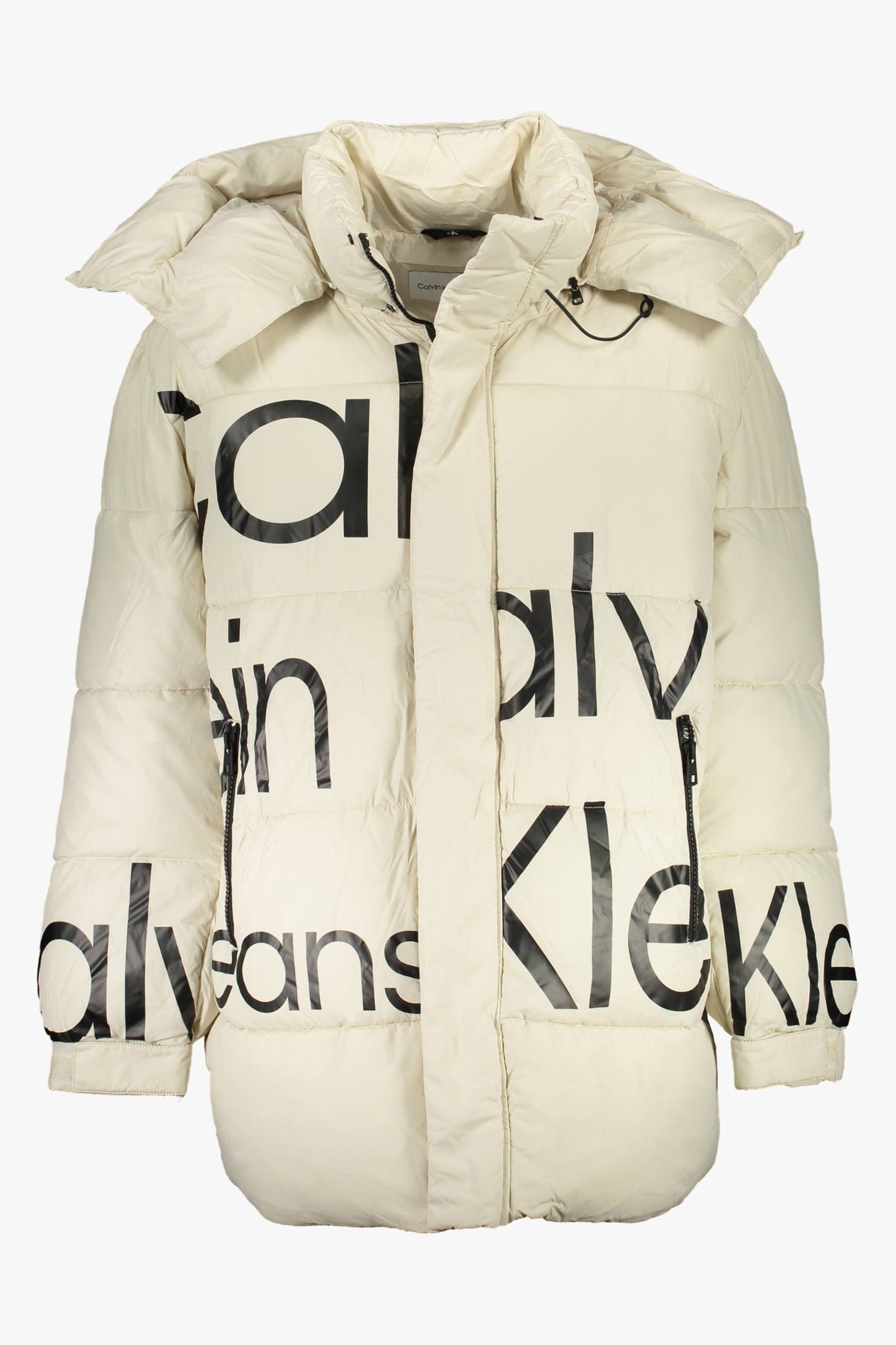 CALVIN KLEIN Herrenjacke beige – Recycelter Polyester mit Kapuze für Herbst/Winter Beige