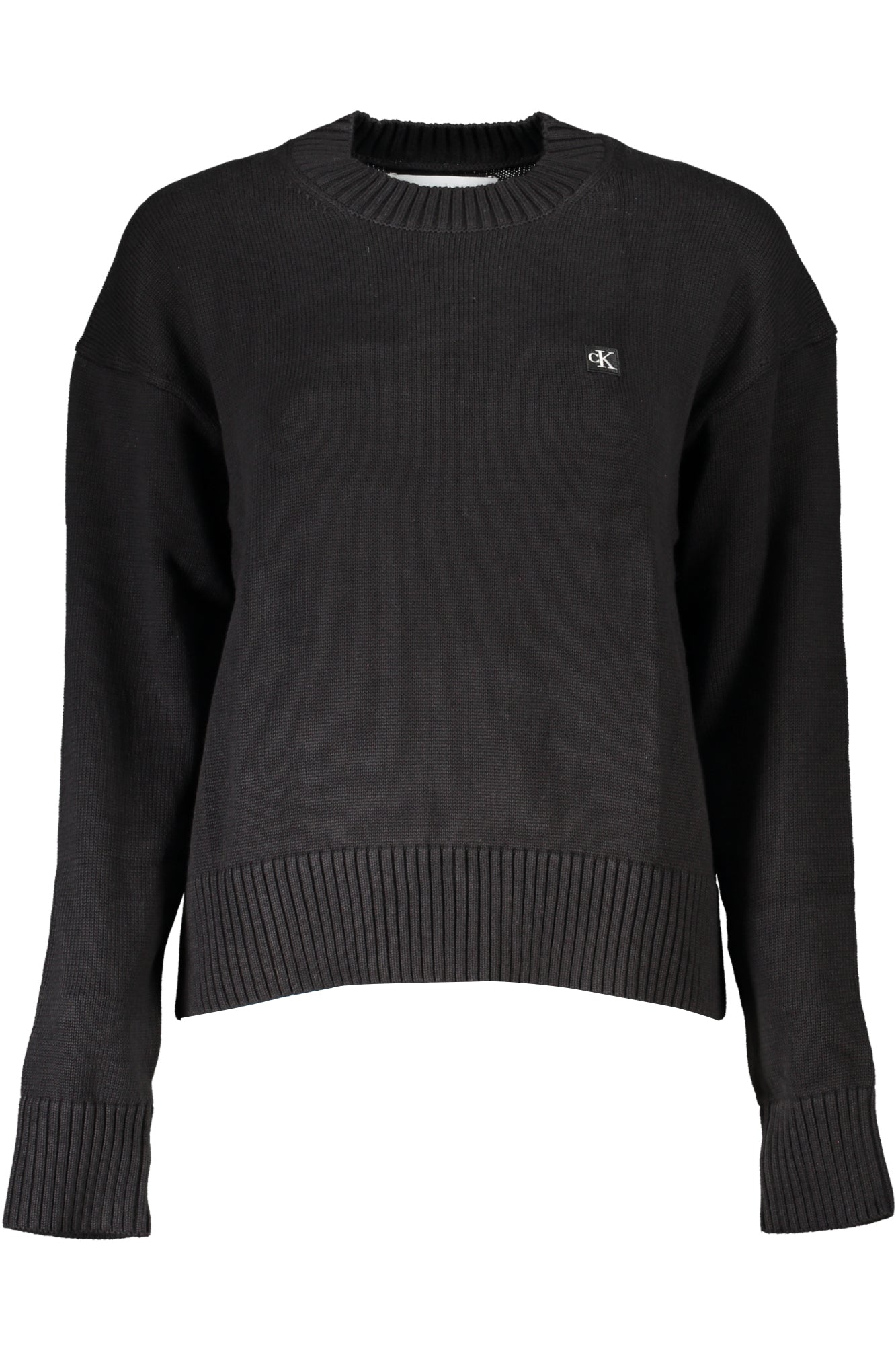 CALVIN KLEIN Pullover Damen – Schwarzer Rundhals-Pullover aus Bio-Baumwolle Schwarz