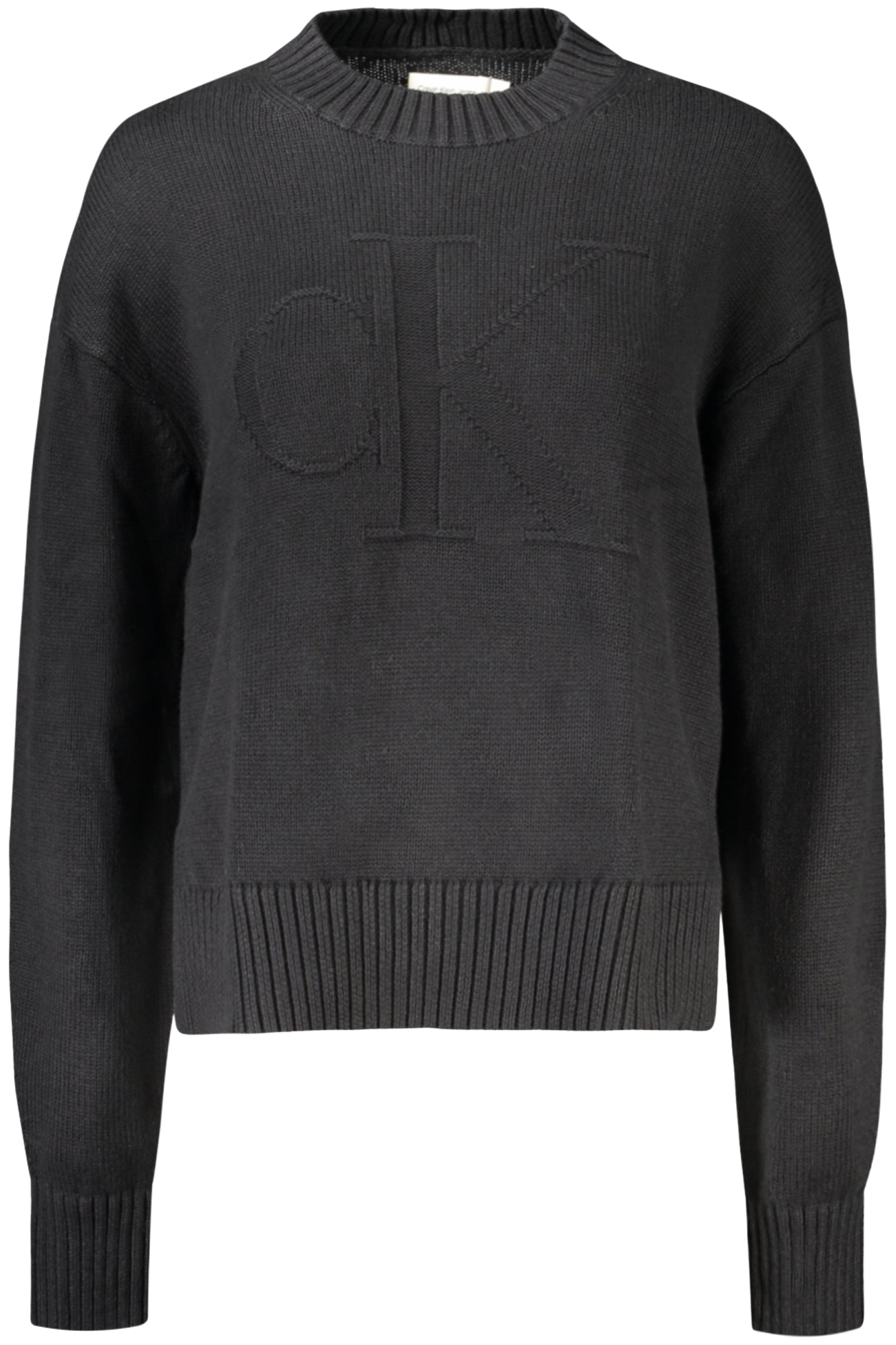 CALVIN KLEIN Schwarzer Pullover Damen – Stehkragen mit Logo-Stickerei | soulluna Schwarz
