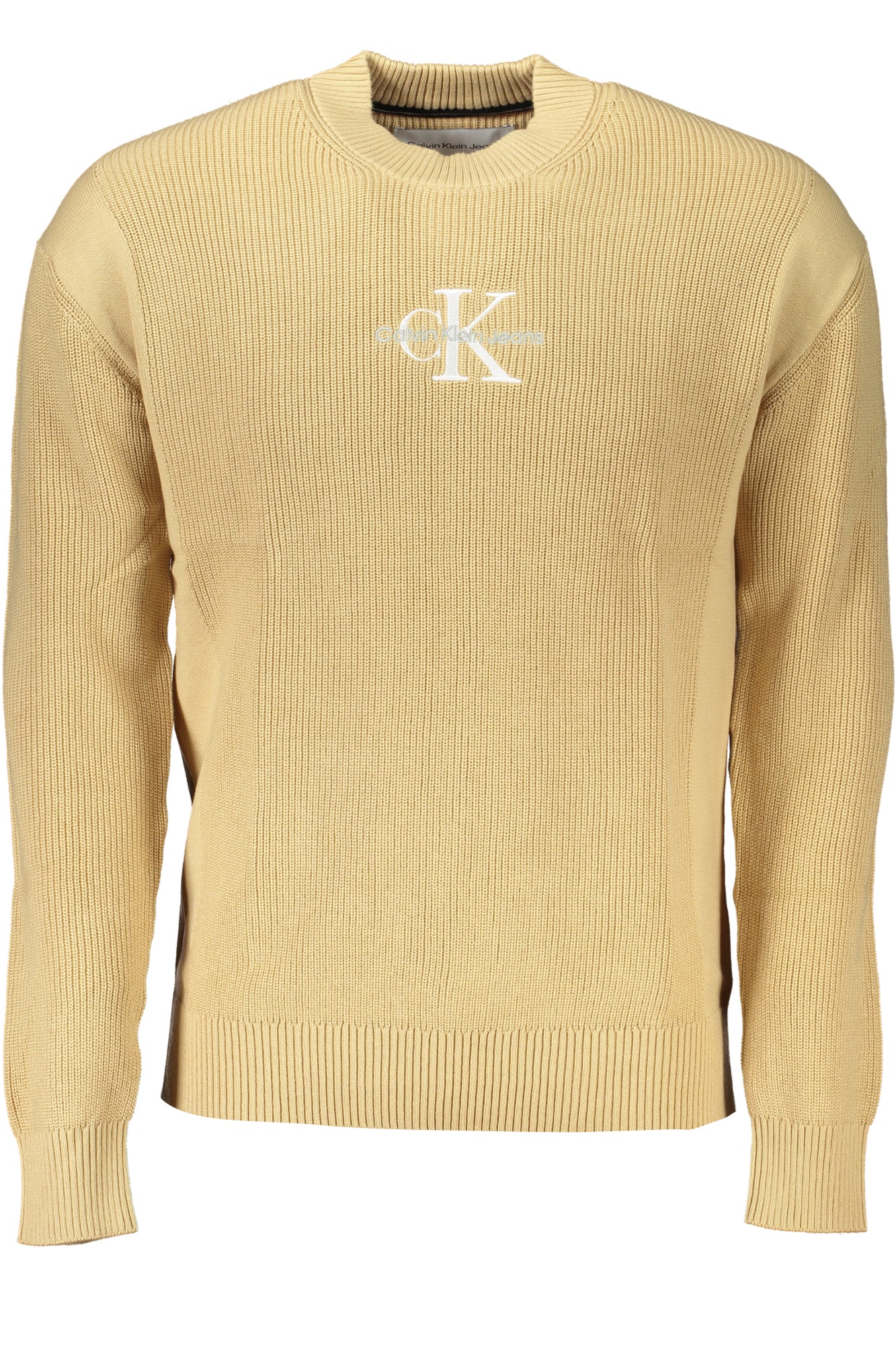 CALVIN KLEIN Pullover Herren – Beiger Langarm-Pullover mit Logo-Stickerei Beige