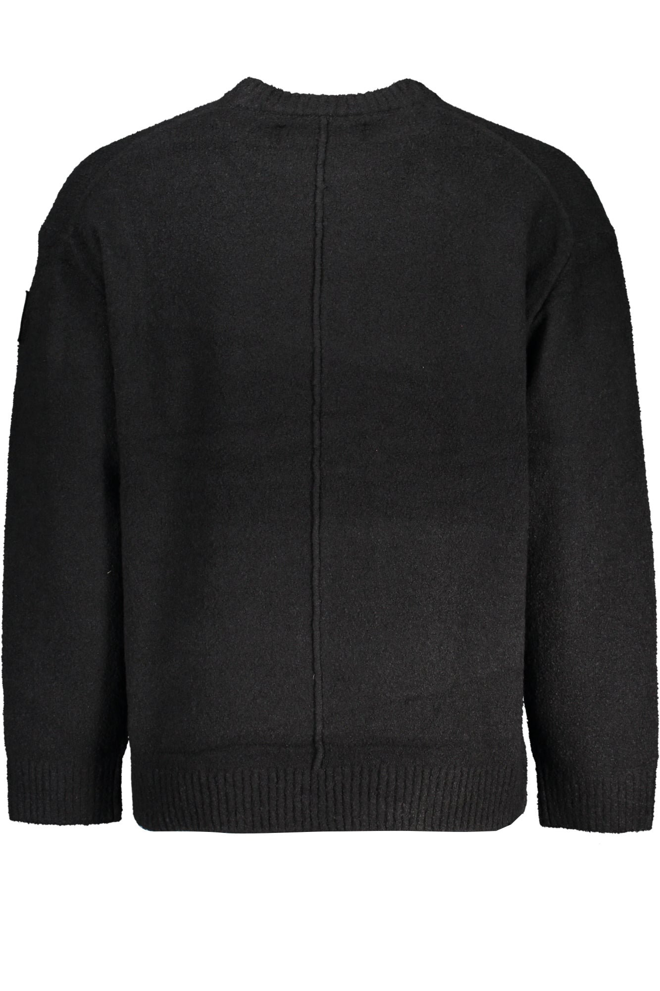 CALVIN KLEIN Pullover Herren – Schwarzer Rundhals mit Logo-Applikation Schwarz