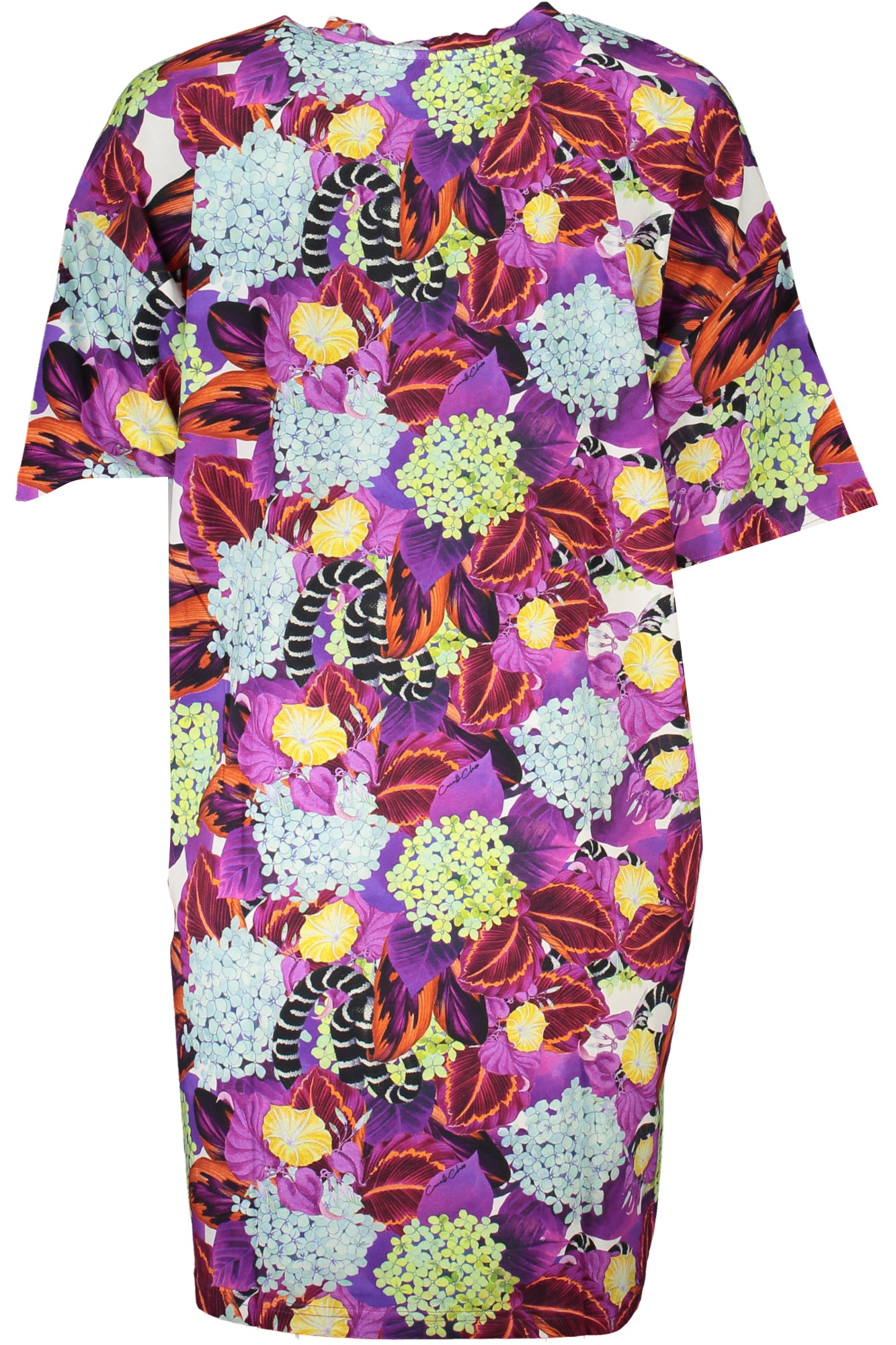 CAVALLI CLASS Kurzes Kleid Damen – Lila Sommerkleid mit Logo | soulluna.de Violett