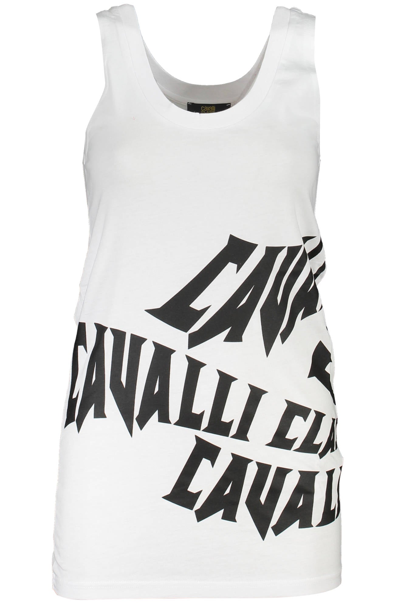 Cavalli Class Damen Tank Top Weiß – 100% Baumwolle mit Logo-Print | soulluna.de Weiß