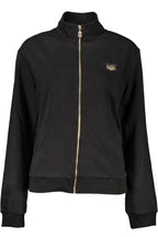 CAVALLI CLASS DAMEN-SWEATSHIRT MIT ZIP-UP-MUSTER SCHWARZ