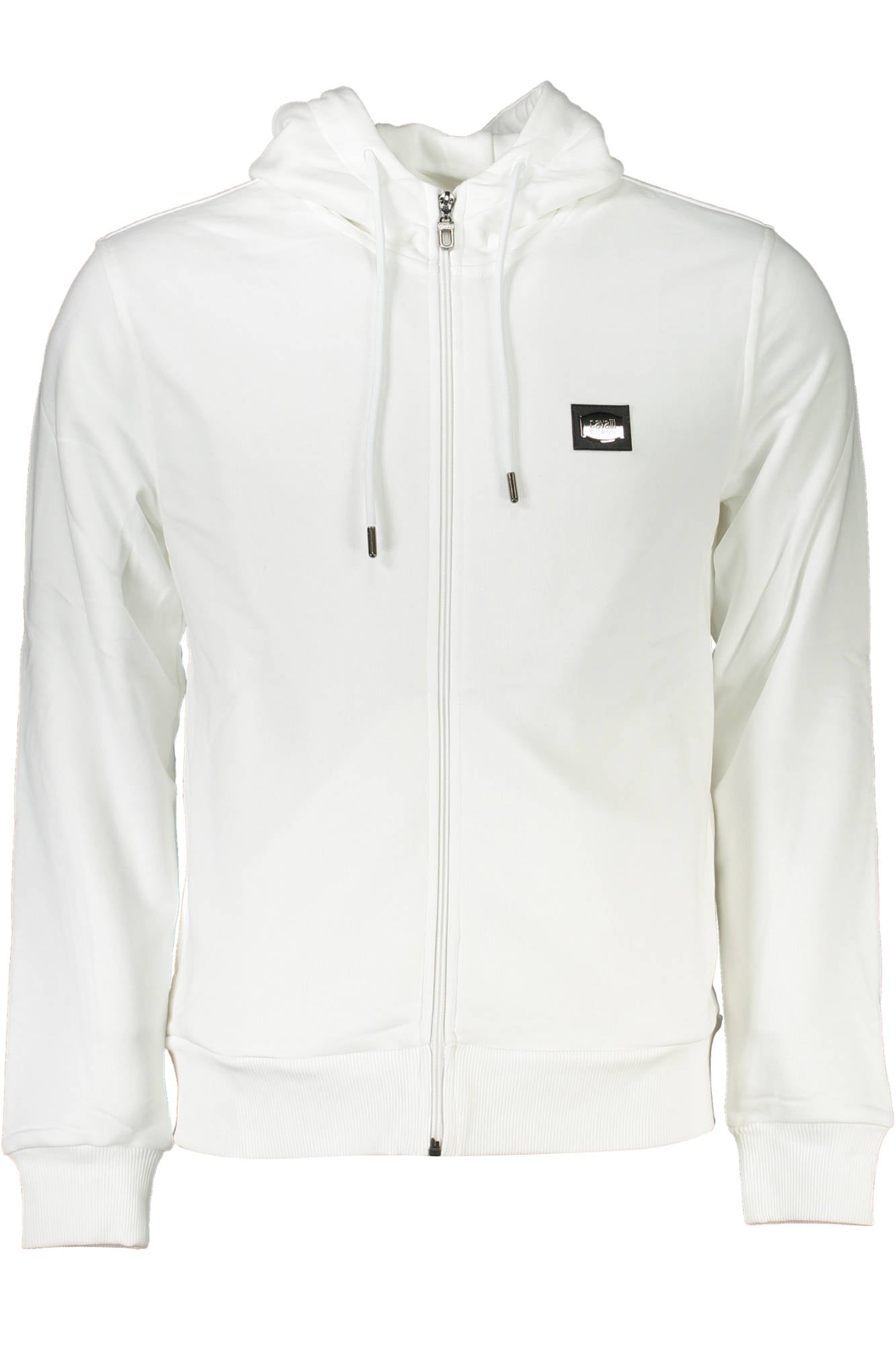 CAVALLI CLASS Sweatshirt Herren mit Reißverschluss – Weißes Kapuzen-Sweatshirt für Freizeit Weiß