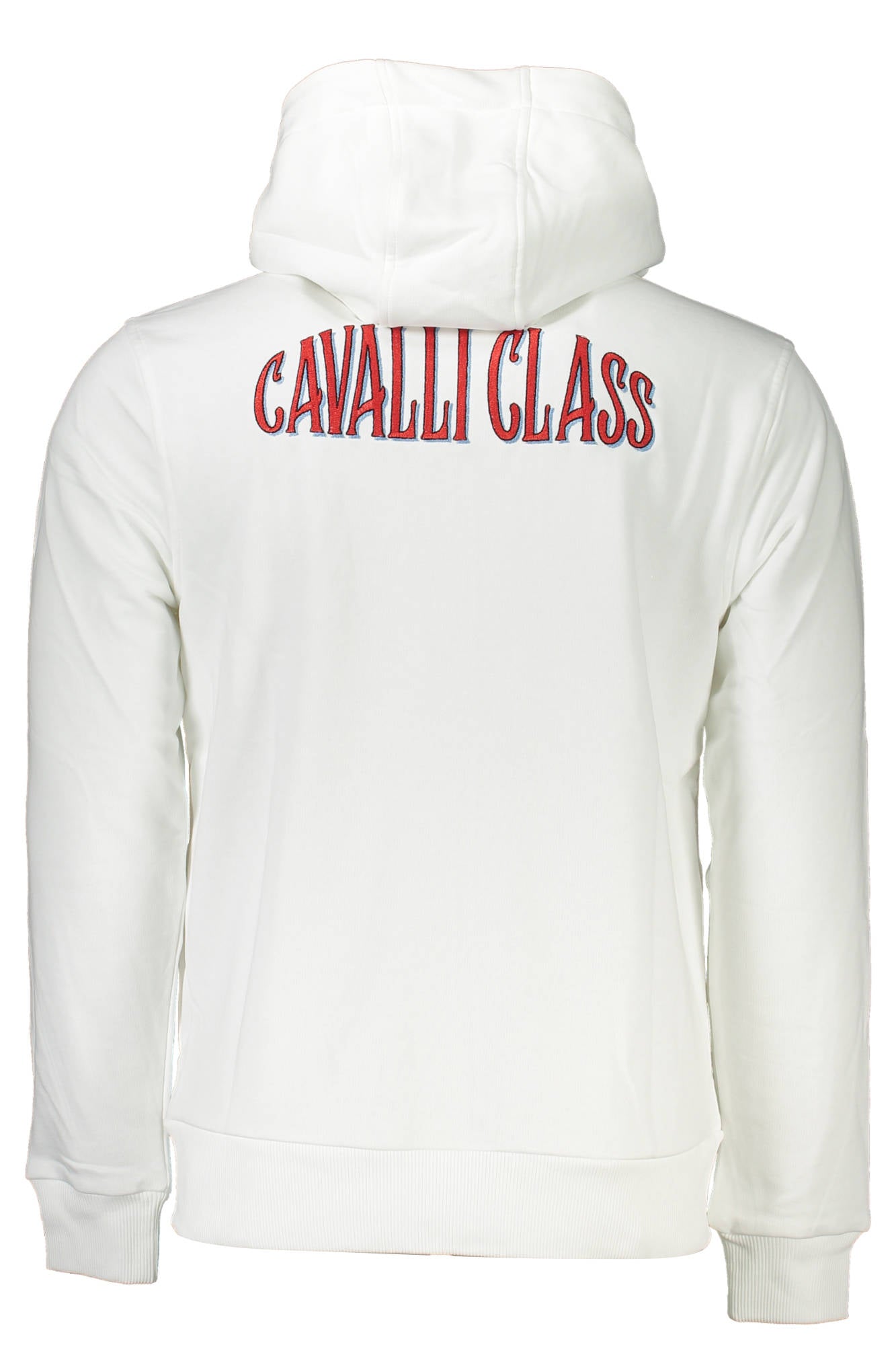 CAVALLI CLASS Sweatshirt Herren mit Reißverschluss – Weißes Kapuzen-Sweatshirt für Freizeit Weiß