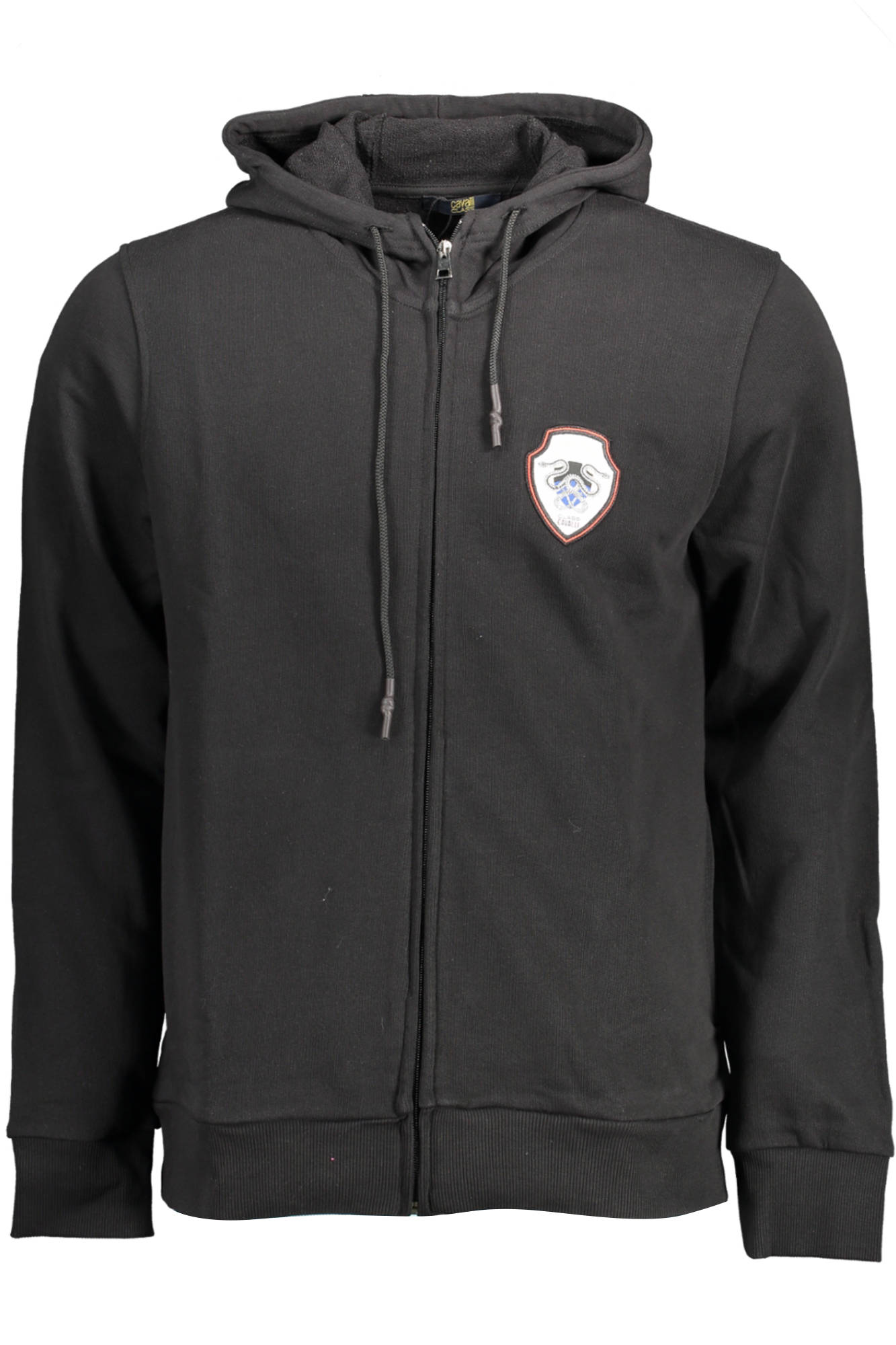 Cavalli Class Herren-Sweatshirt Mit Zip Schwarz – Kapuzenpullover mit Reißverschluss Schwarz