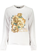 CAVALLI CLASS WEISSES SWEATSHIRT FÜR DAMEN OHNE REISSVERSCHLUSS