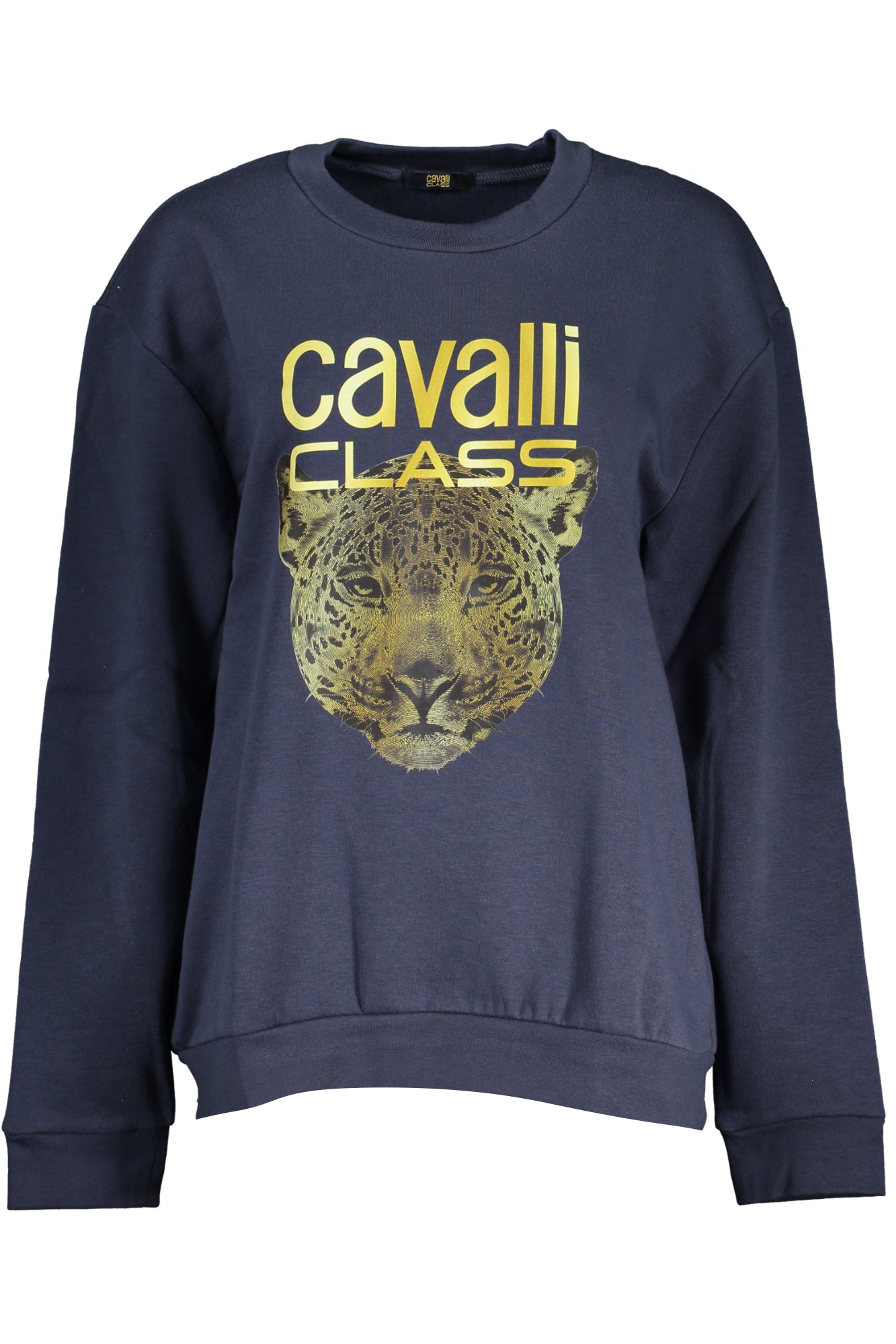 CAVALLI CLASS Sweatshirt Damen – Rosa Fleece mit Logo-Aufdruck | Italienische Qualität Blau