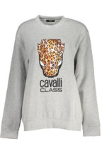CAVALLI CLASS GRAUES SWEATSHIRT MIT REISSVERSCHLUSS FÜR DAMEN