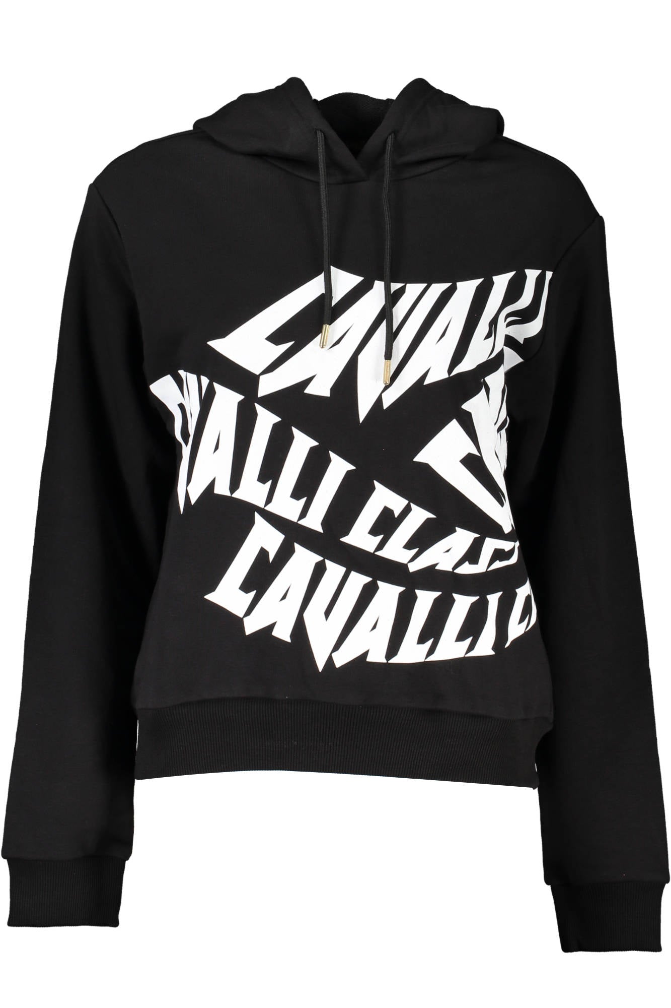 CAVALLI CLASS SCHWARZES SWEATSHIRT OHNE REISSVERSCHLUSS