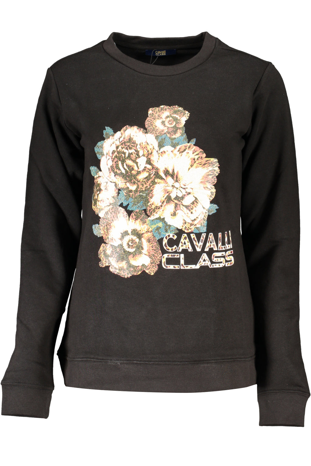 CAVALLI CLASS DAMEN-SWEATSHIRT MIT REISSVERSCHLUSS SCHWARZ