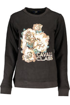 CAVALLI CLASS DAMEN-SWEATSHIRT MIT REISSVERSCHLUSS SCHWARZ