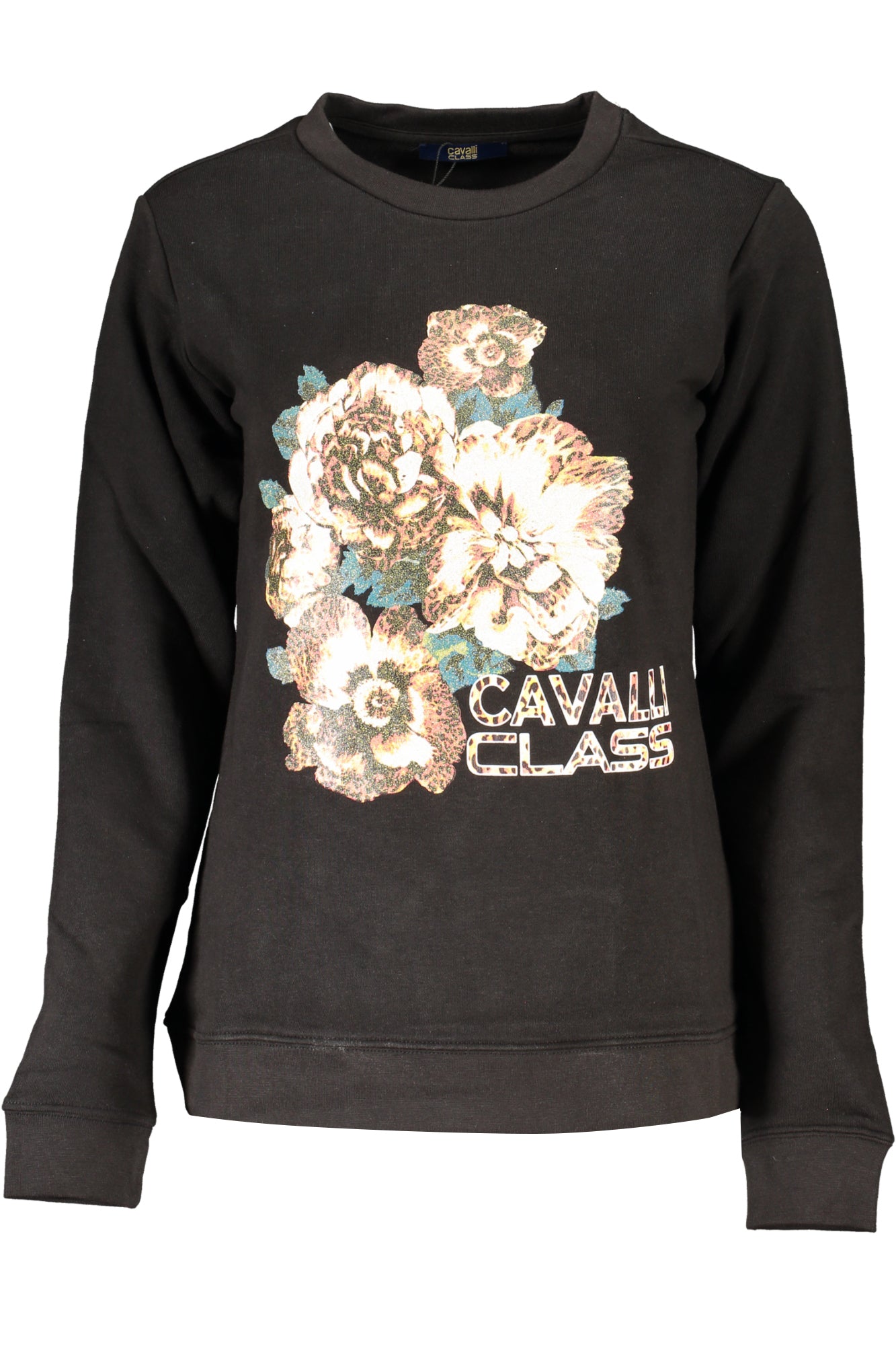 CAVALLI CLASS DAMEN-SWEATSHIRT MIT REISSVERSCHLUSS SCHWARZ