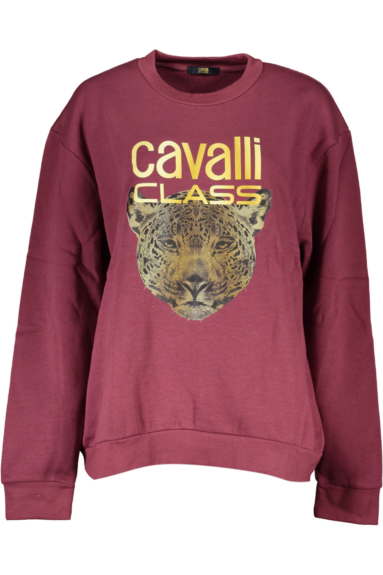 CAVALLI CLASS Sweatshirt Damen – Rosa Fleece mit Logo-Aufdruck | Italienische Qualität Violett