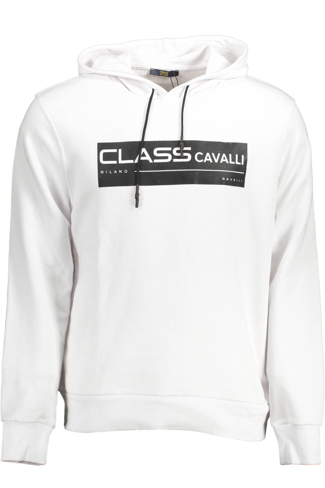 Cavalli Class Sweatshirt Herren – Kapuzenpullover aus Baumwolle für Frühling/Sommer Weiß