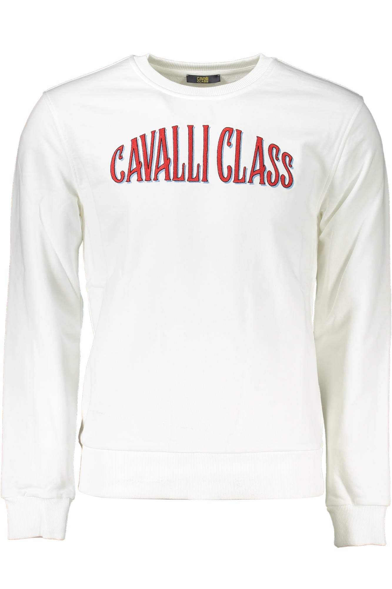 Cavalli Class Sweatshirt Herren – Schwarz, Rundhalsausschnitt mit Stickerei Weiß