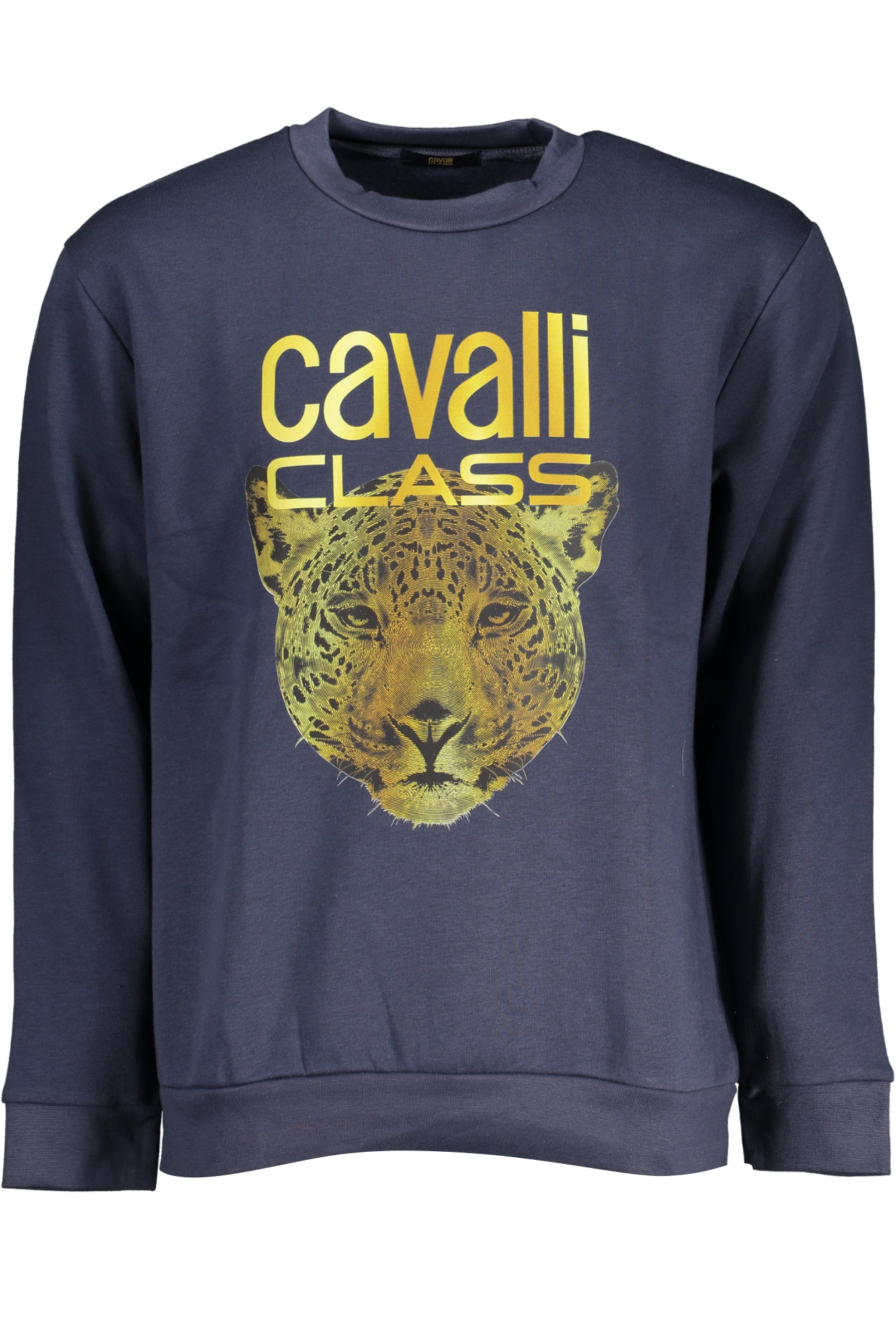 Cavalli Class Sweatshirt Herren mit Reißverschluss – Blaues Fleece aus Italien Blau