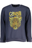 Cavalli Class Sweatshirt Herren mit Reißverschluss – Blaues Fleece aus Italien Blau