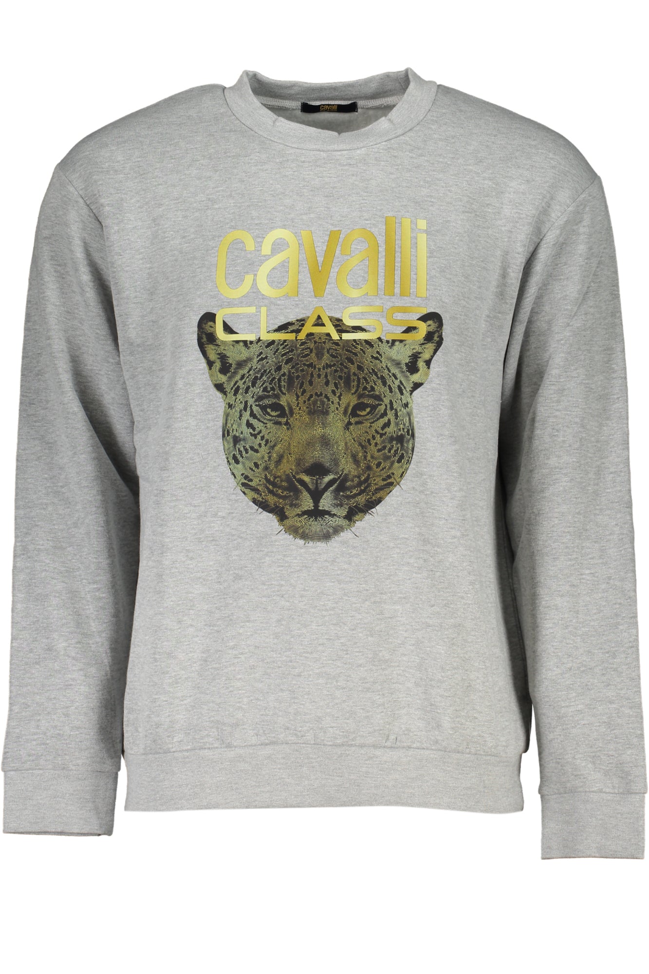 Cavalli Class Sweatshirt Herren mit Reißverschluss – Blaues Fleece aus Italien Grau