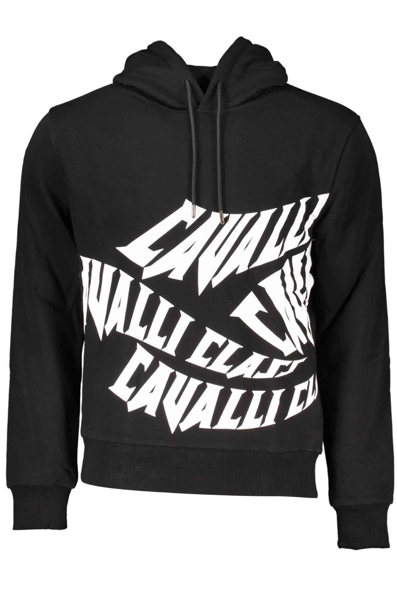 CAVALLI CLASS Sweatshirt Herren Blau – Kapuzenpullover aus Baumwolle für Freizeit Schwarz