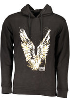 CAVALLI CLASS SCHWARZES HERREN-SWEATSHIRT MIT ZIP-OUT