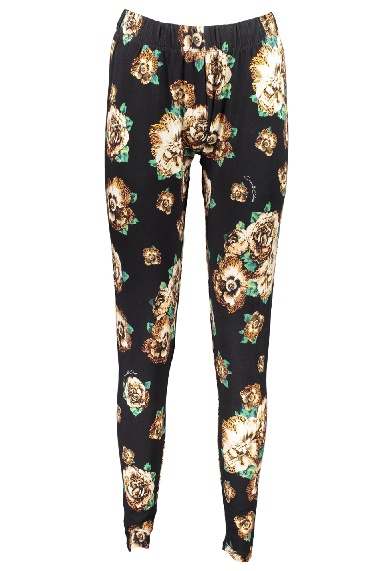 Cavalli Class Damen-Leggings Schwarz – Gemusterte Leggings für Frühjahr/Sommer Schwarz