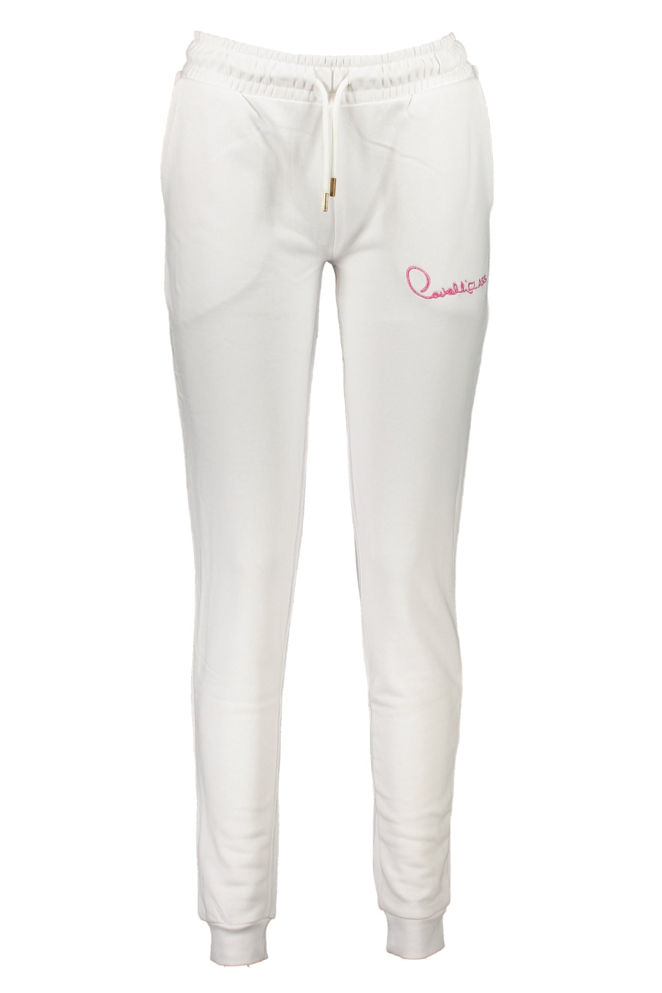 CAVALLI CLASS Jogginghose Damen – Weisse Sporthose mit Stickerei & elastischem Bund Weiß