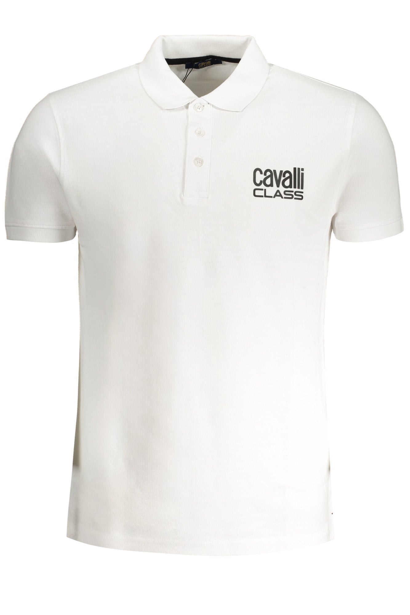 Weißes, kurzärmliges Herren-Poloshirt der Cavalli-Klasse