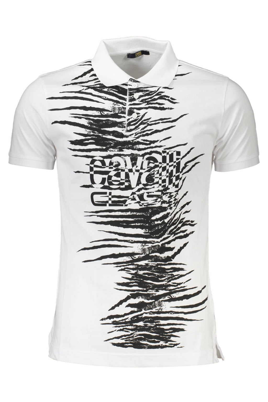 CAVALLI CLASS POLO KURZARM HERREN WEISS
