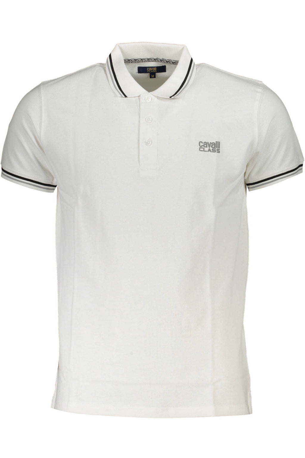 CAVALLI CLASS POLO KURZARM HERREN WEISS