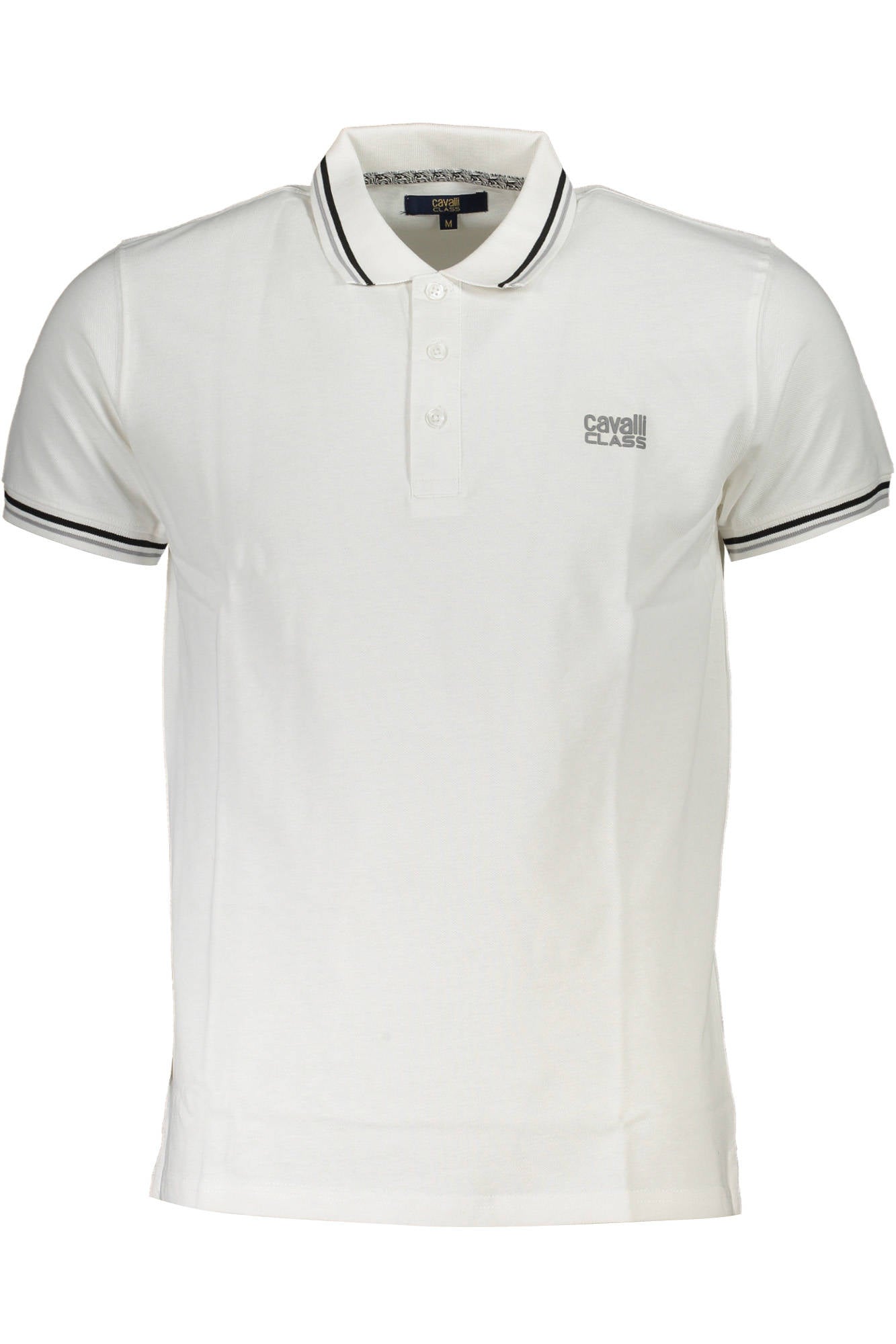 CAVALLI CLASS POLO KURZARM HERREN WEISS