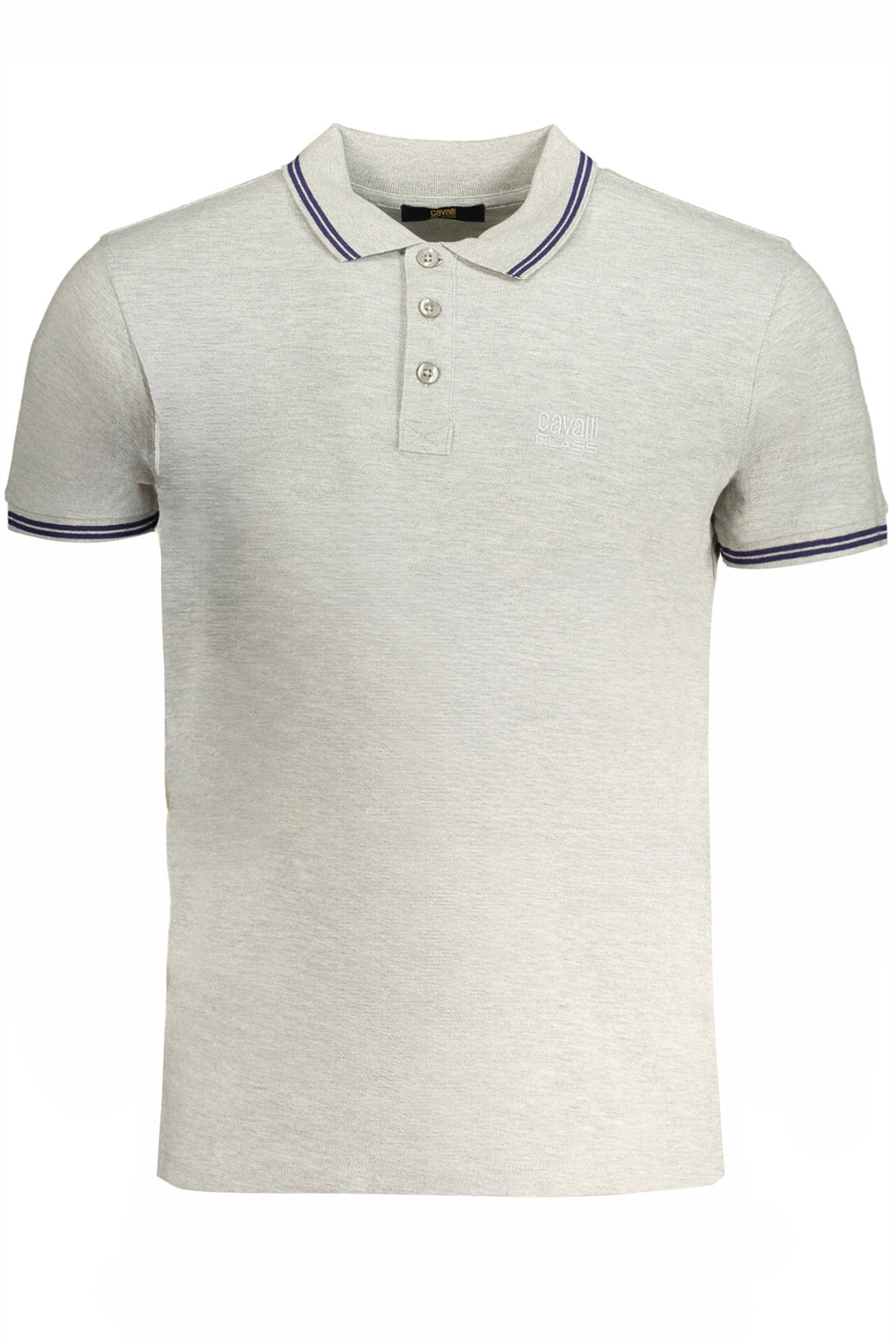 CAVALLI CLASS GRAUES KURZÄRMELIGES POLOSHIRT FÜR HERREN