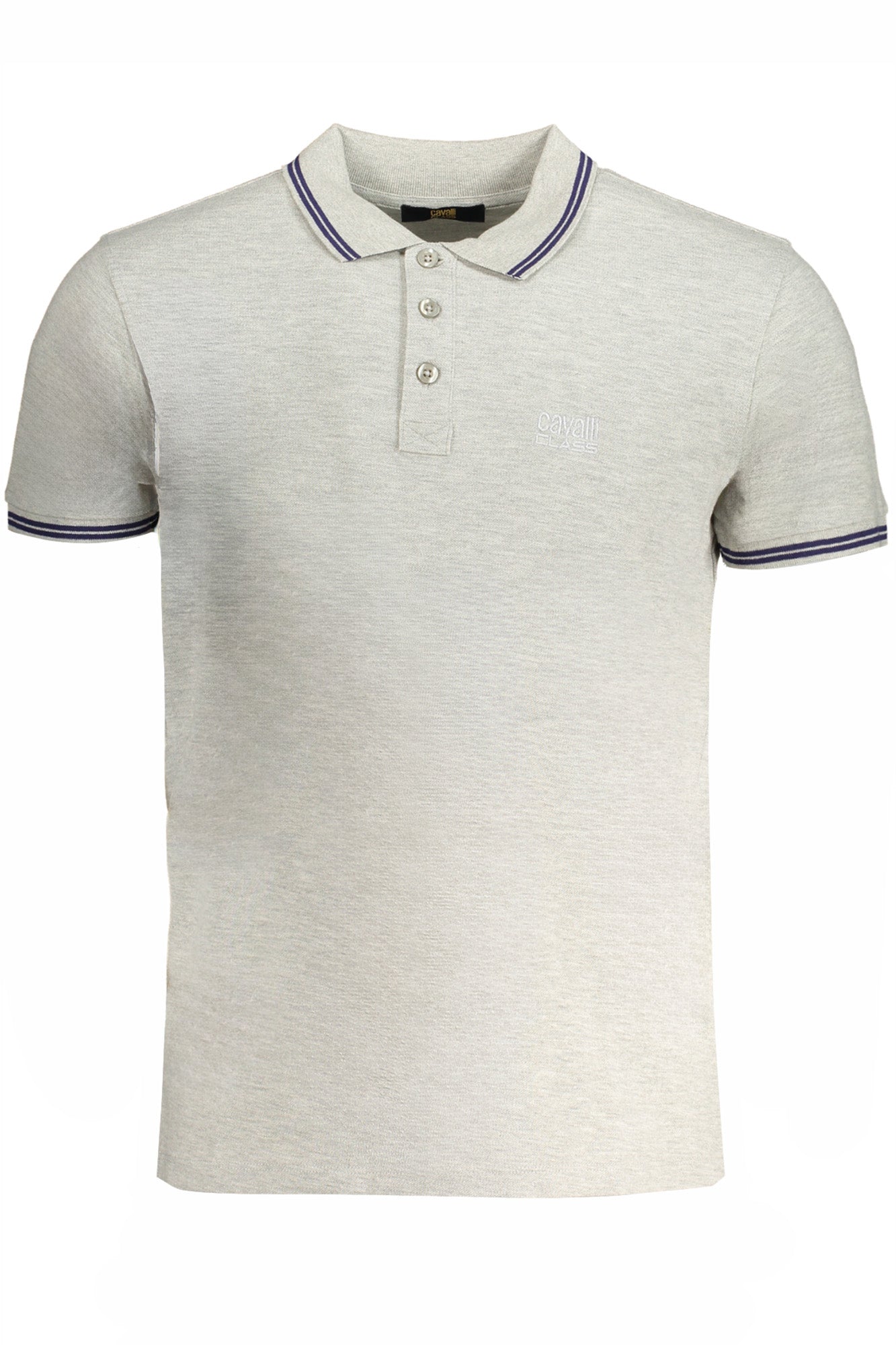 CAVALLI CLASS GRAUES KURZÄRMELIGES POLOSHIRT FÜR HERREN