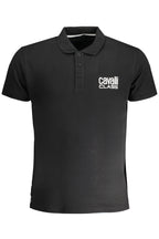 CAVALLI CLASS HERREN-KURZÄRMELIGES POLOSHIRT SCHWARZ
