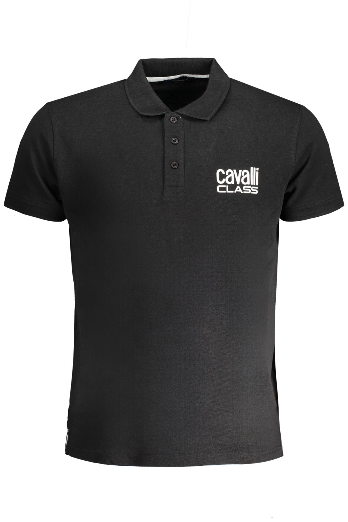 CAVALLI CLASS HERREN-KURZÄRMELIGES POLOSHIRT SCHWARZ