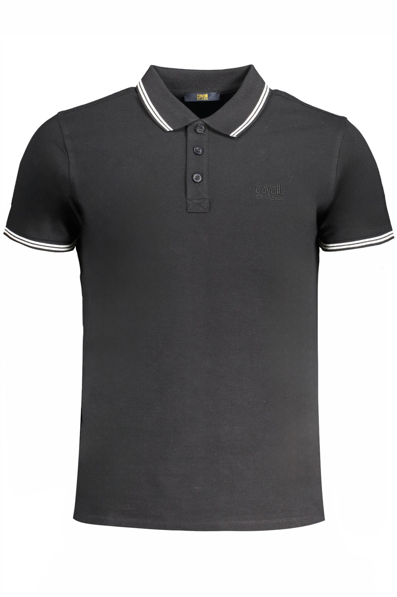 CAVALLI CLASS HERREN-KURZÄRMELIGES POLOSHIRT SCHWARZ Hauptbild