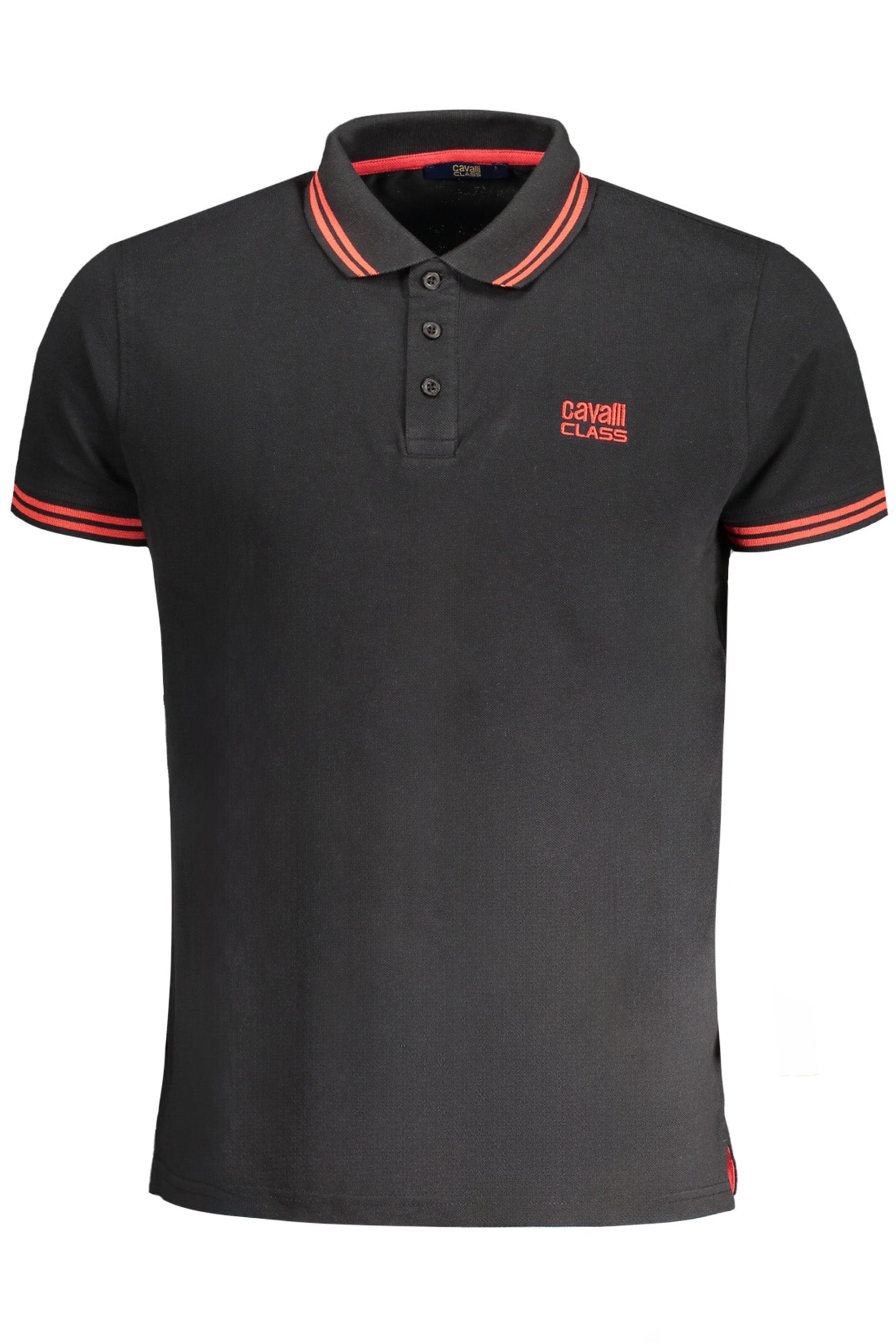 CAVALLI CLASS Poloshirt Herren – Weißes Kurzarm-Shirt mit Stickerei Schwarz