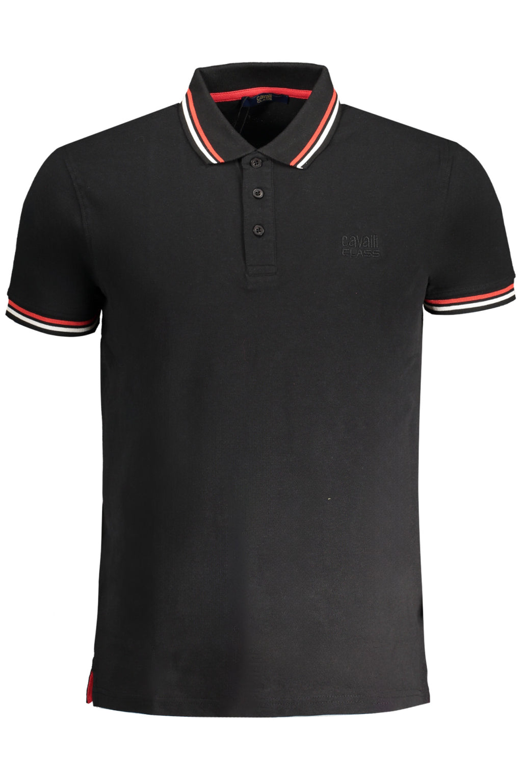 CAVALLI CLASS HERREN-KURZÄRMELIGES POLOSHIRT SCHWARZ