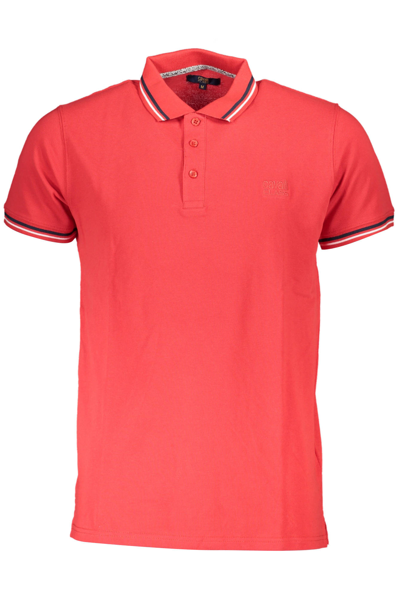Cavalli Class Poloshirt Herren Rot – Kurzarm mit Stickerei und Kontrastdetails Rot