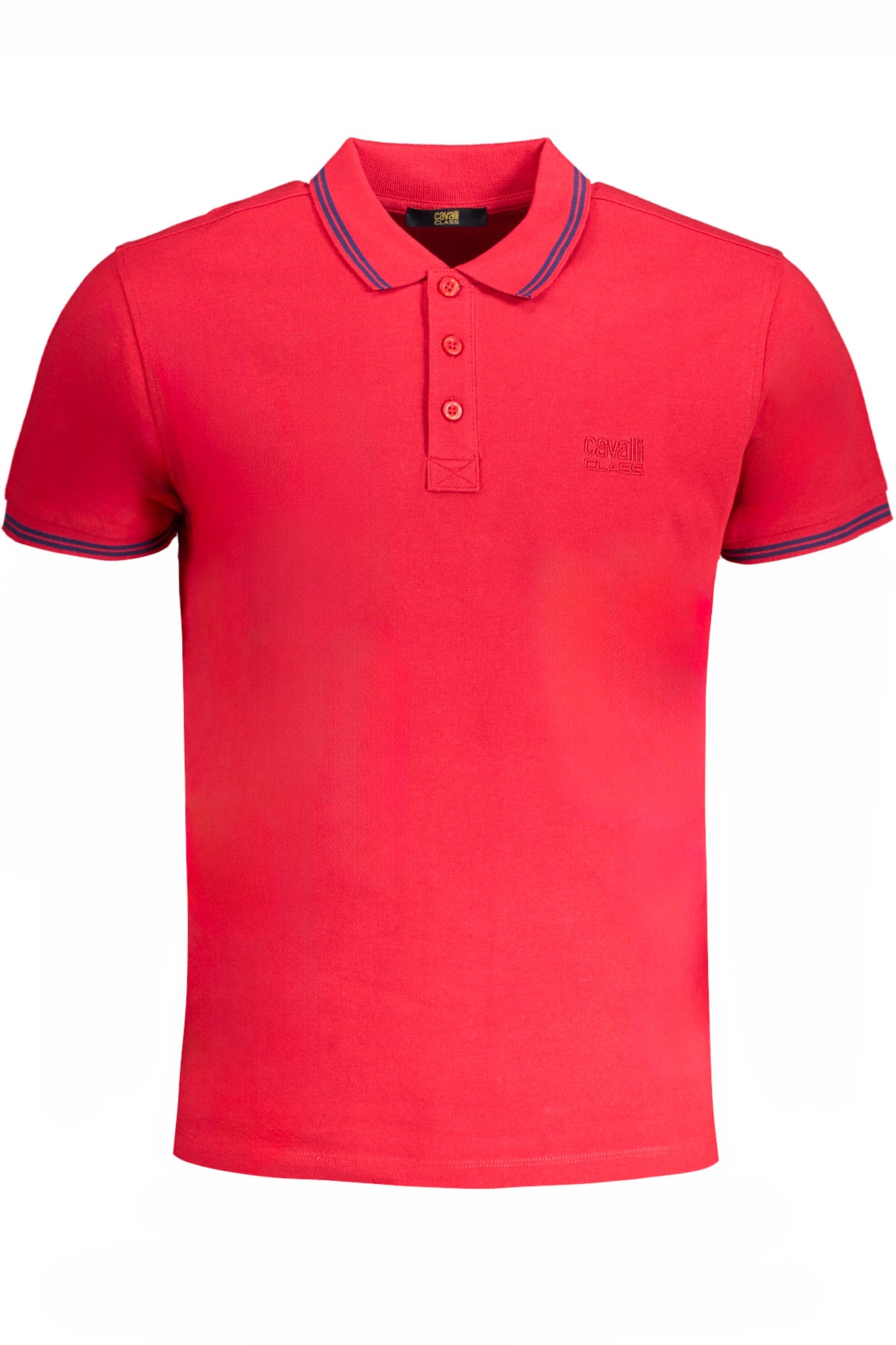 CAVALLI CLASS Poloshirt Herren – Grünes Kurzärmeliges Polo mit Stickerei Rot