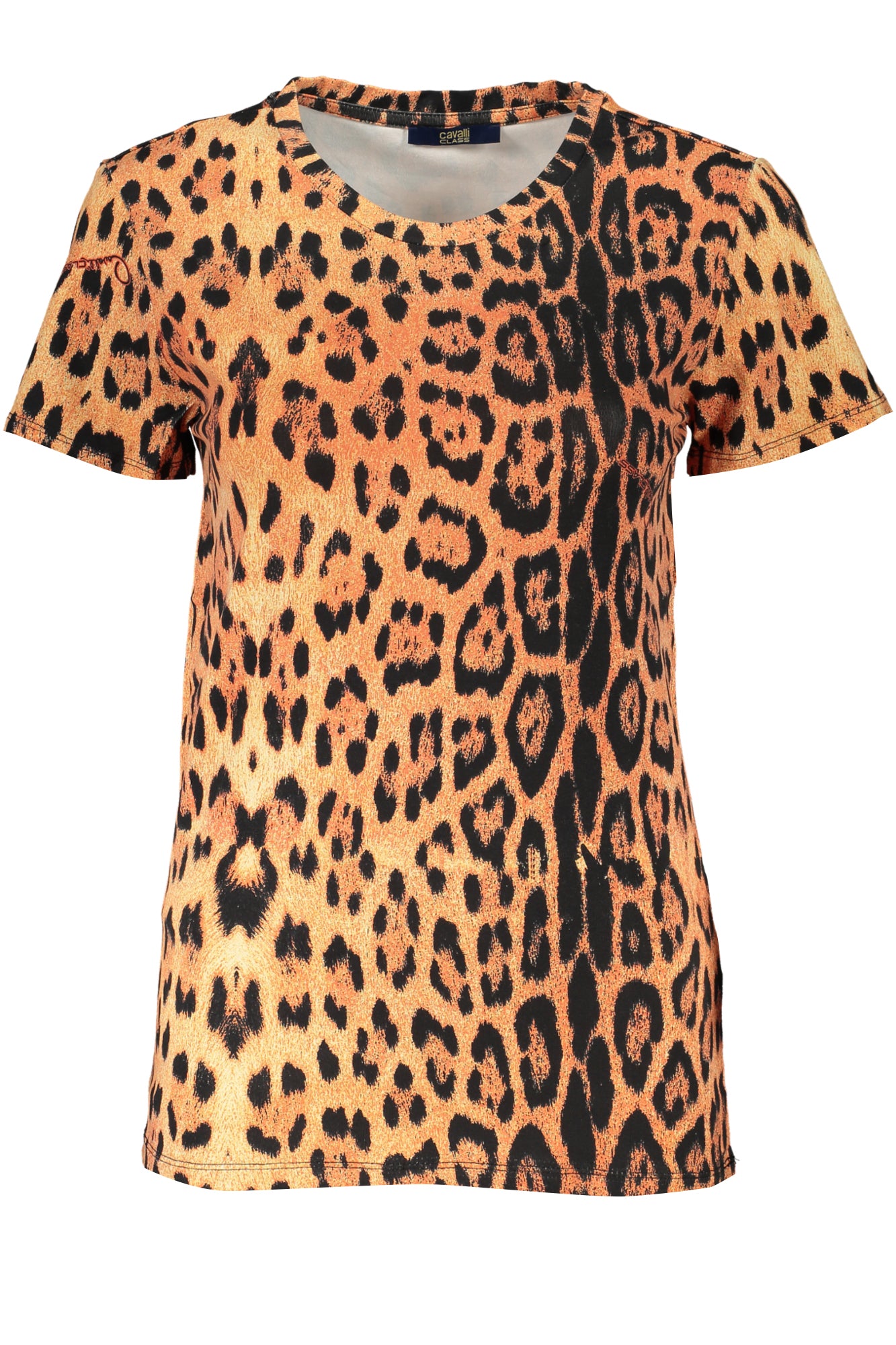 CAVALLI CLASS Damen T-Shirt Orange – Kurzarm mit Muster für Frühjahr/Sommer Orange