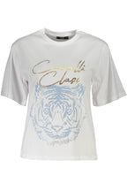 CAVALLI CLASS KURZARM-T-SHIRT DAMEN WEISS