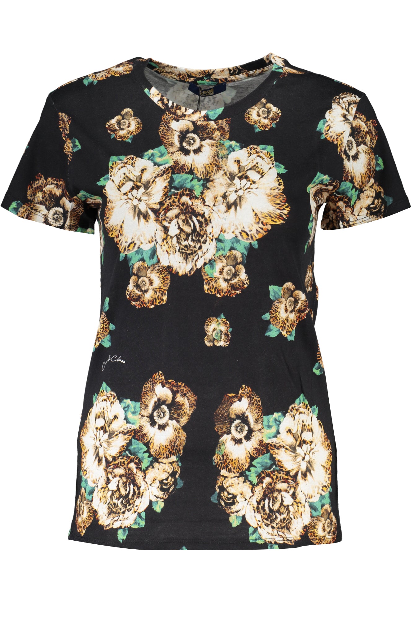Cavalli Class Damen T-Shirt Schwarz – Kurzarm mit Logo-Print | soulluna.de Schwarz