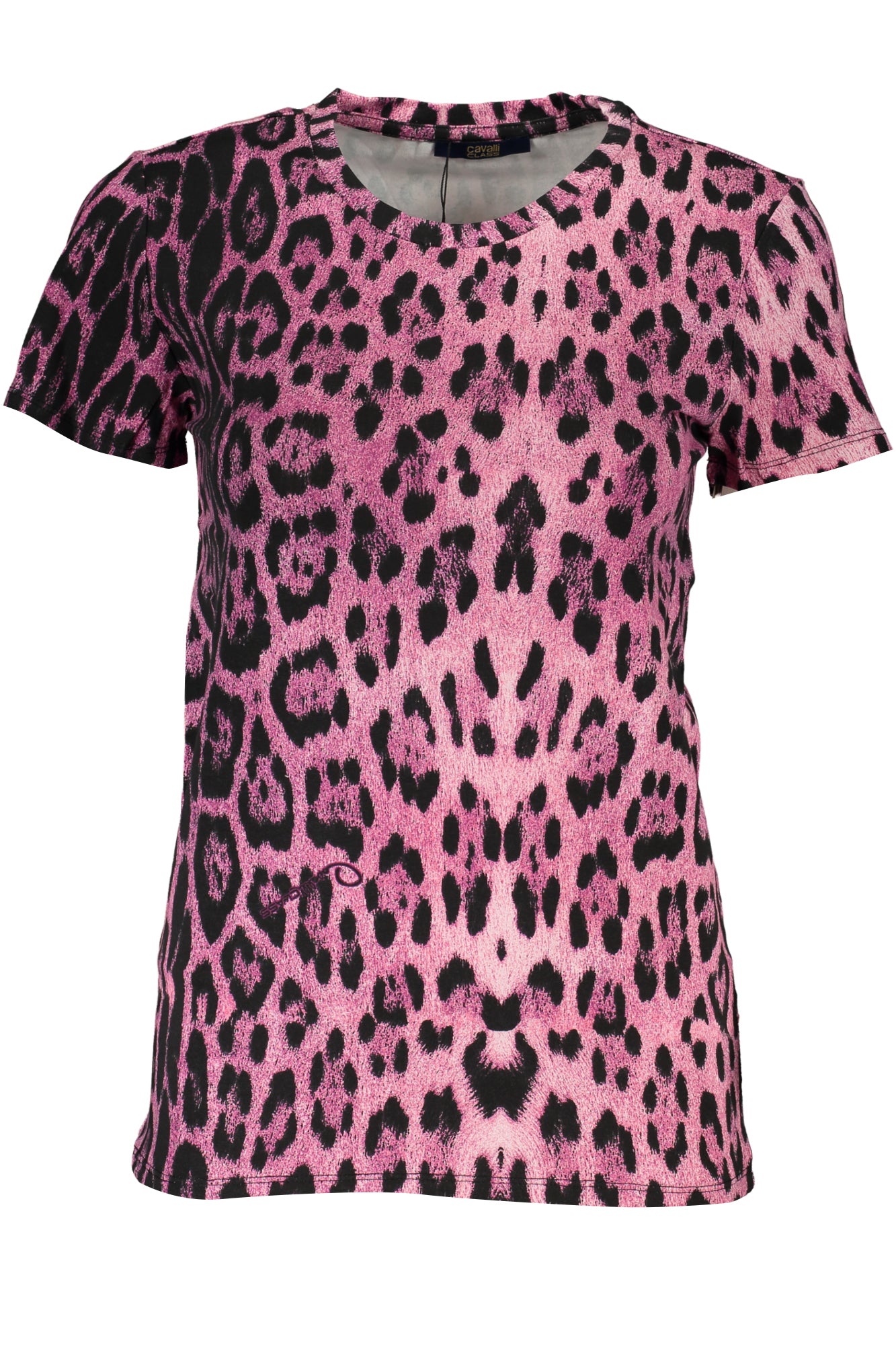 CAVALLI CLASS Damen T-Shirt Orange – Kurzarm mit Muster für Frühjahr/Sommer Rosa